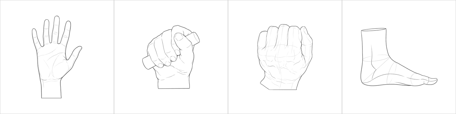 Hands and feet, volume 1, one line plate per subject